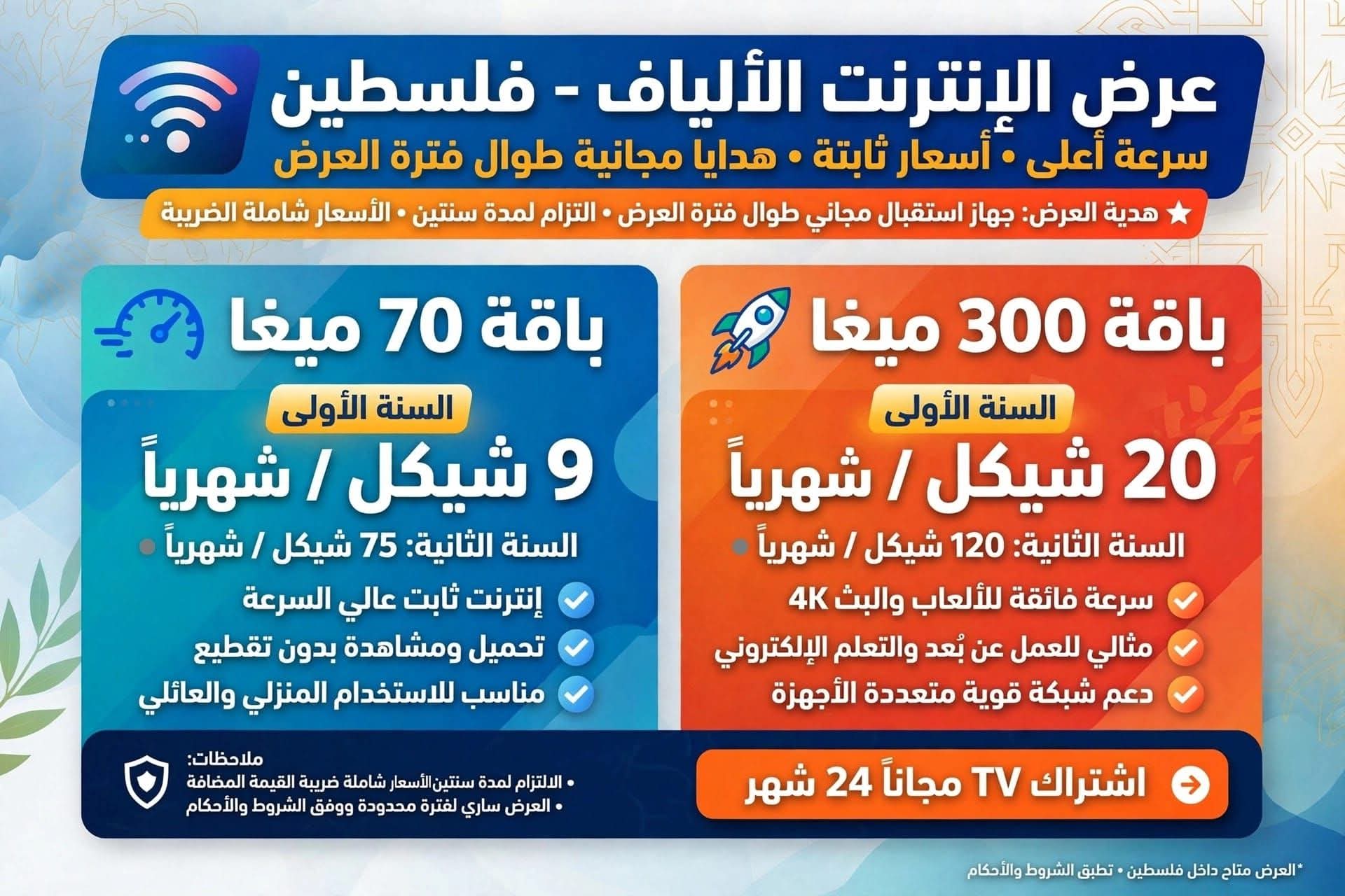 عرض إنترنت جوال فايبر - 9 شيكل شهرياً 2