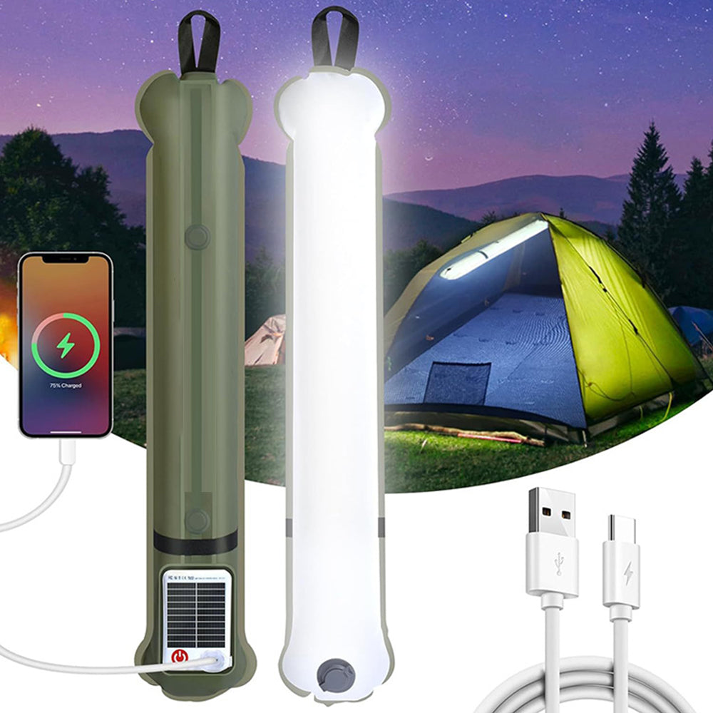 Inflatable Solar Charging Camping Light with Power Bank