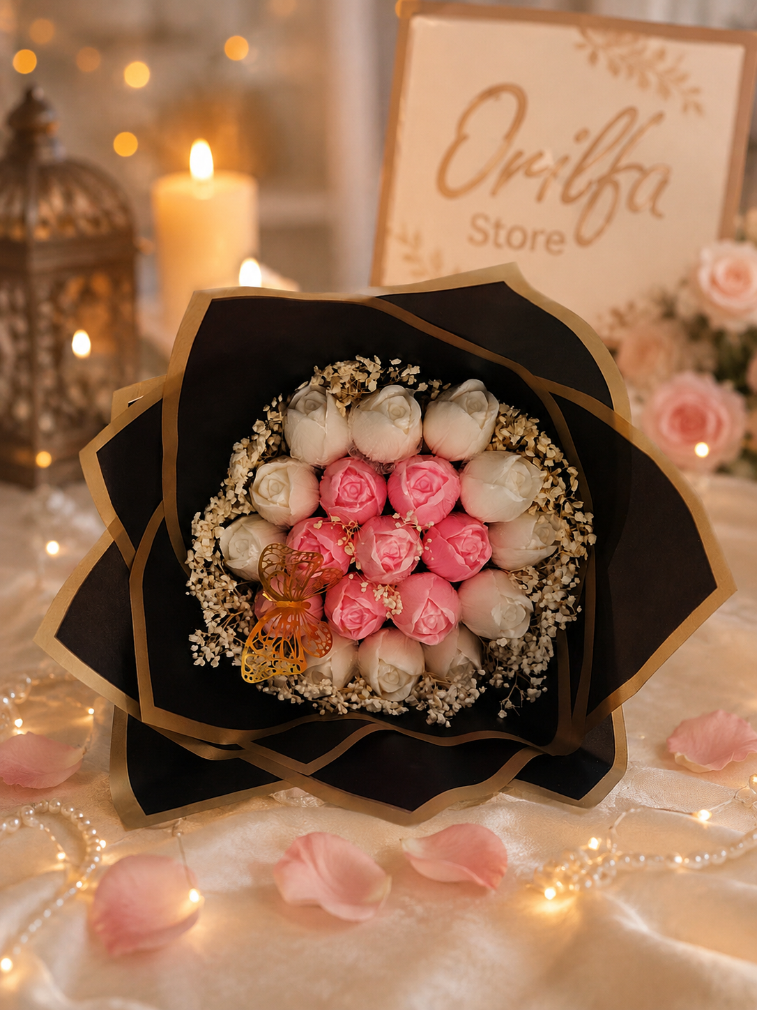 Pink and White Rose Bouquet 3
