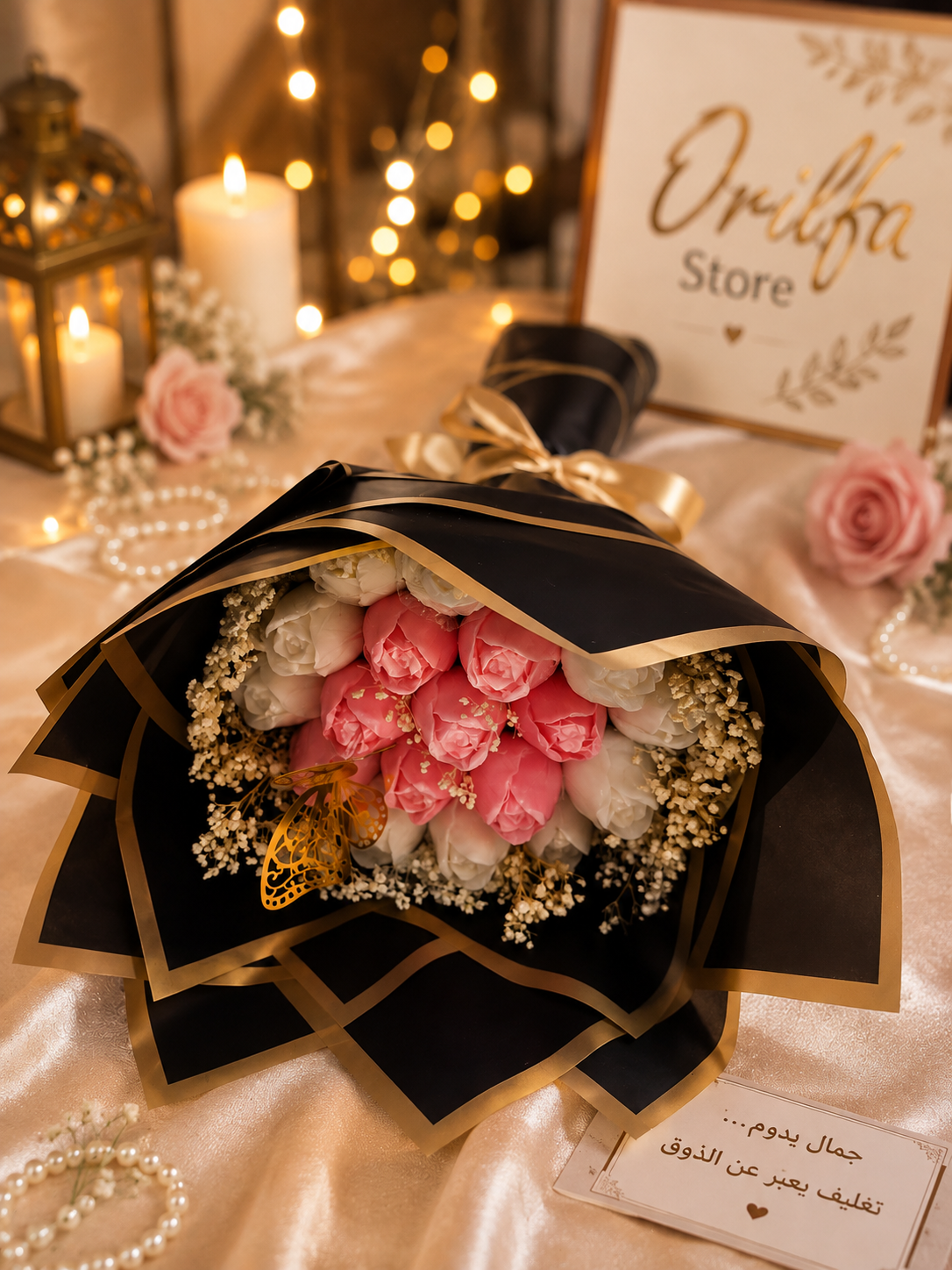 Pink and White Rose Bouquet 4