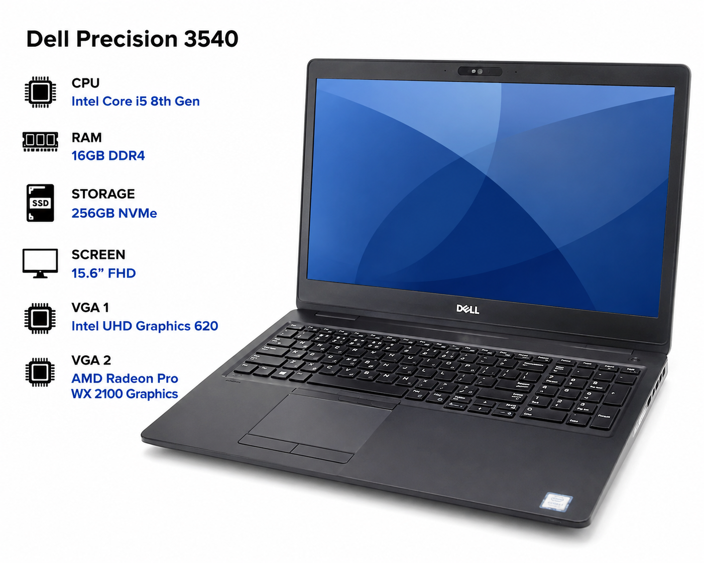 Used Dell Precision 3540 Laptop in Excellent Condition
