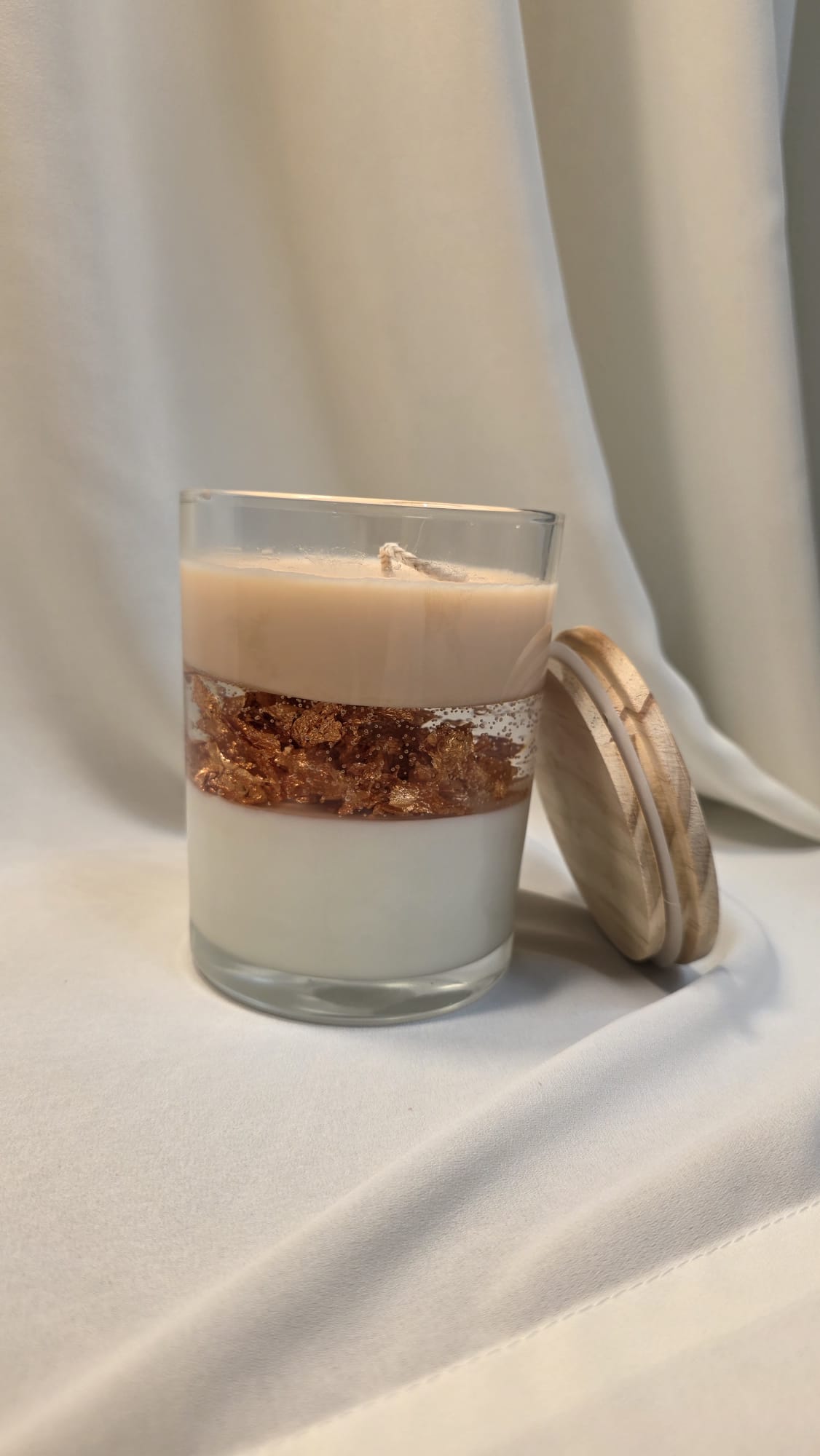 Layered Scented Candle with Gold Flakes