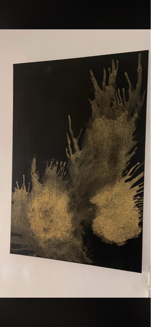 Abstract Gold and Black Art