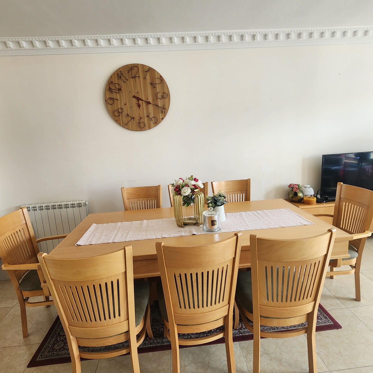 Wooden dining table with chairs 2