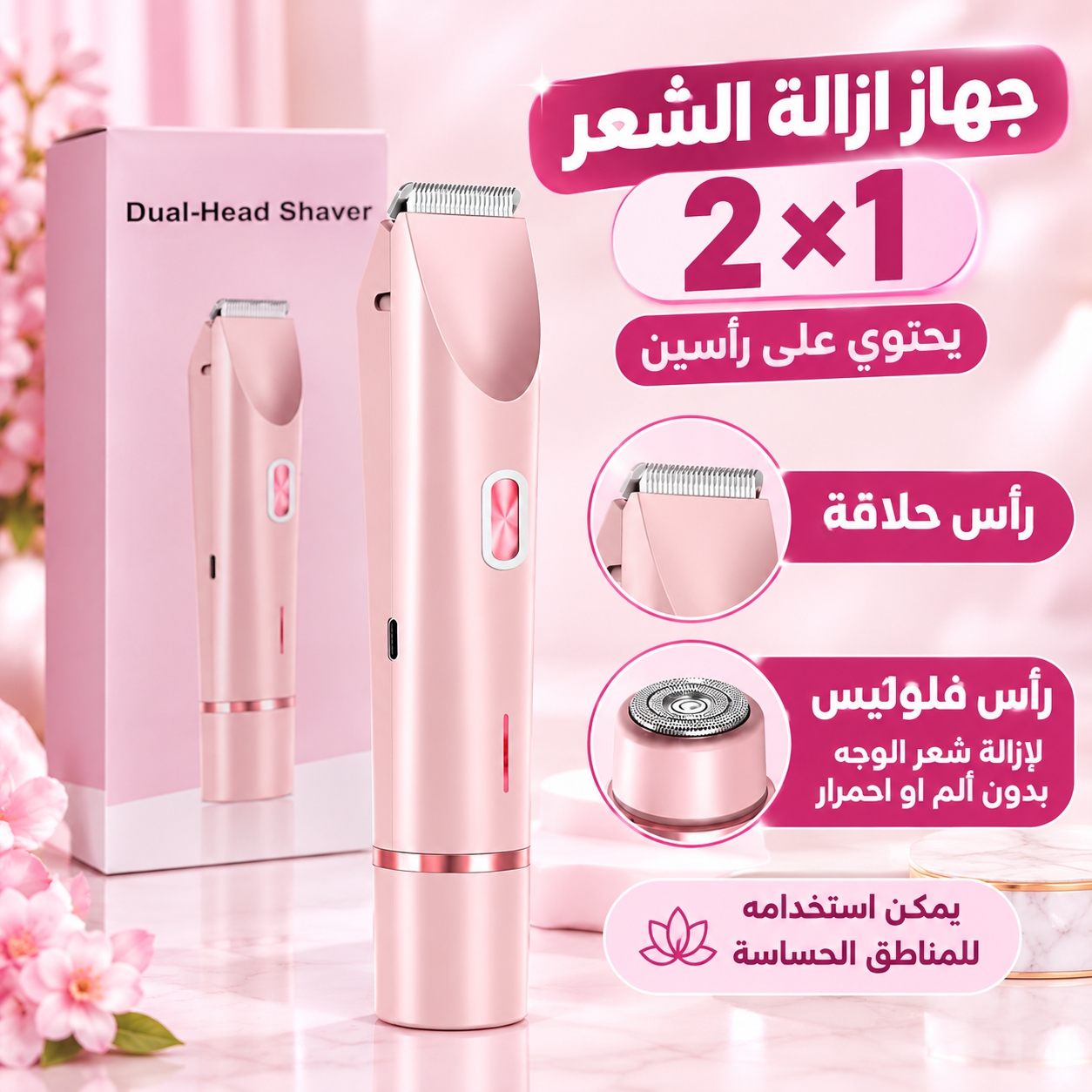 جهاز إزالة الشعر برأسين 2 في 1