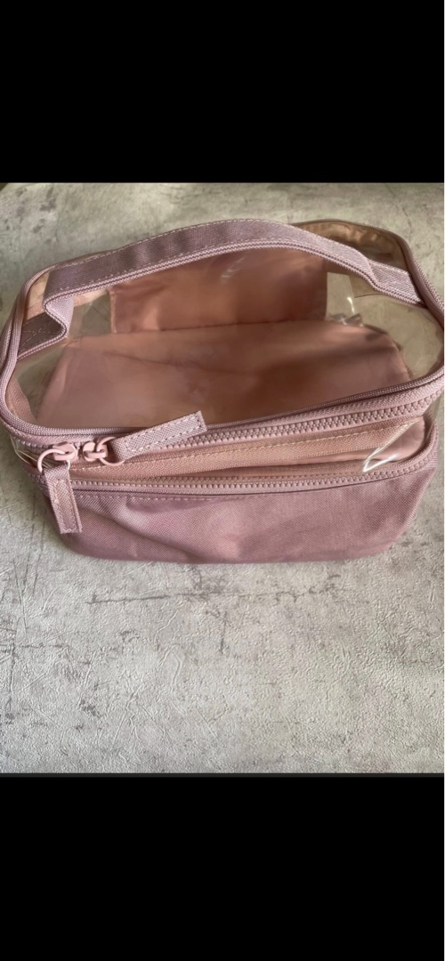 Pink Clear Top Travel Cosmetic Bag