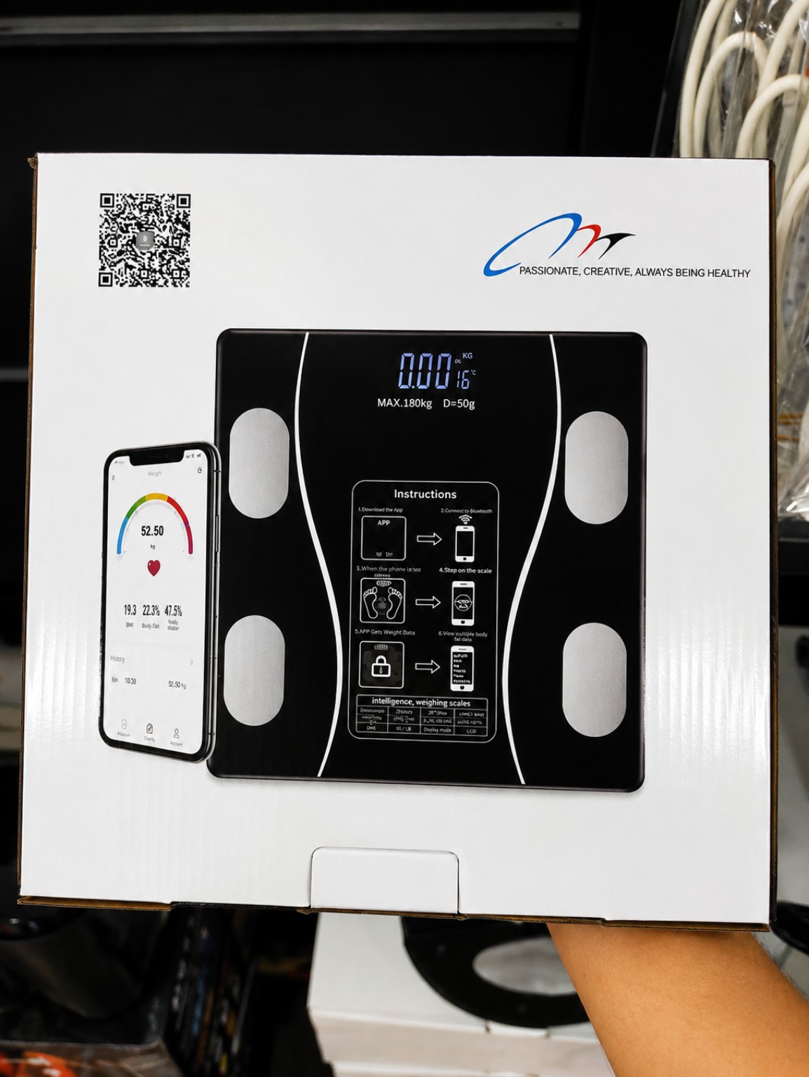 Smart Body Fat Scale with Bluetooth and LED Display 2