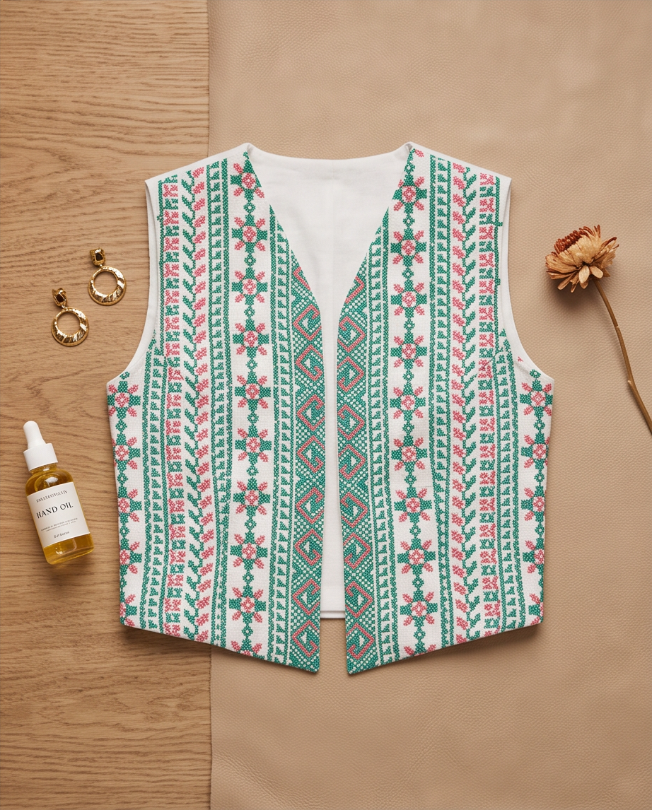 Embroidered Sleeveless Vest