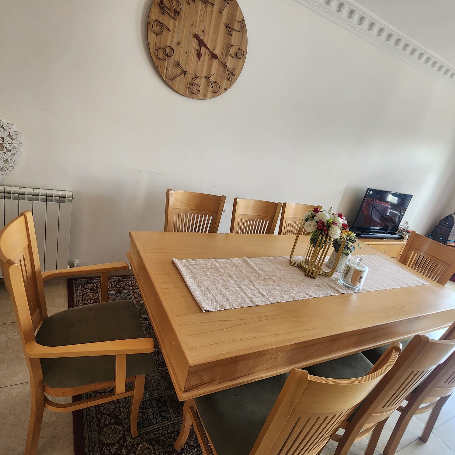 Wooden dining table with chairs 3