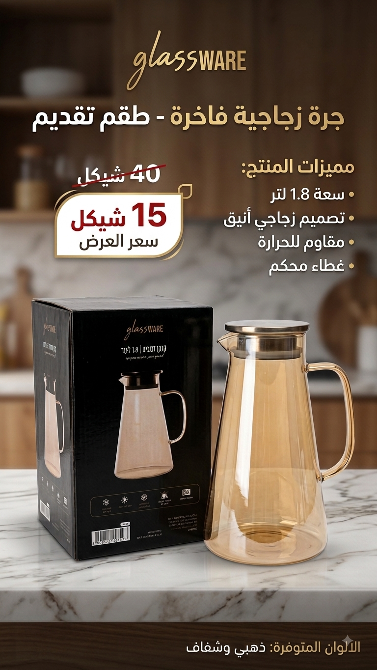 Glassware Elegant Glass Jug - Serving Set 2