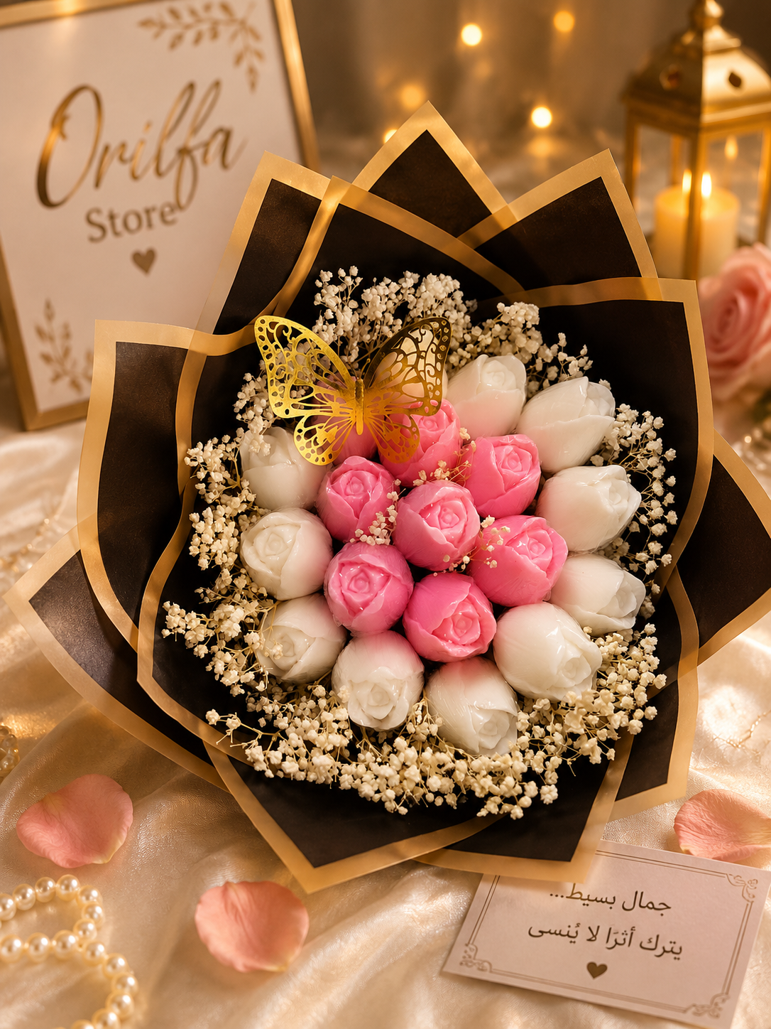 Pink and White Rose Bouquet 1