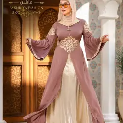 عباية فخرية فاشن بتطريز ذهبي