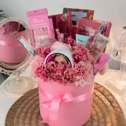 Pink Beauty Gift Box with Skincare and Accessories