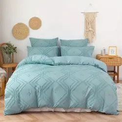 طقم غطاء لحاف بتصميم ماسي معنقد بوهو شيك