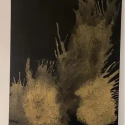 Abstract Gold and Black Art