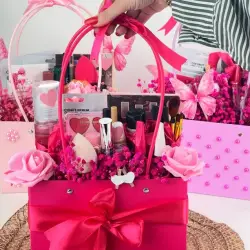 Pink Makeup Gift Basket