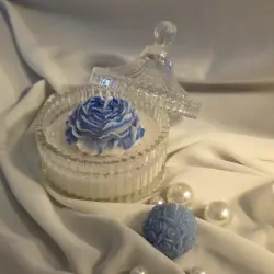 Blue Rose Scented Candles with Pearls