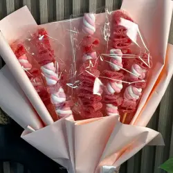 باقة حلوى المارشميلو والجيلو